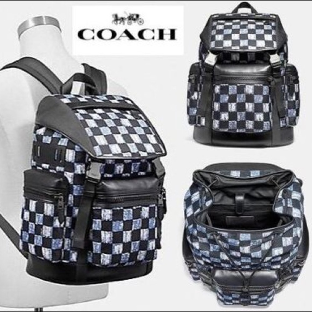 Coach Terrain Trek Graphic Checker Backpack - Picture 1 of 8